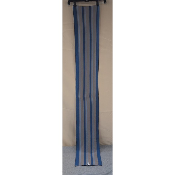 GAP Other - Gap Reversible Knit Scarf Blue Grey Black Striped 348238 Cotton Blend Mens Women
